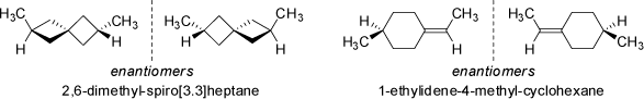 Formulas of Chiral Spiranes and Cyclohexanes