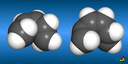 Disrotatory Ring Closure of 1,3,5-Hexatriene (Front and Top View CPK Model)